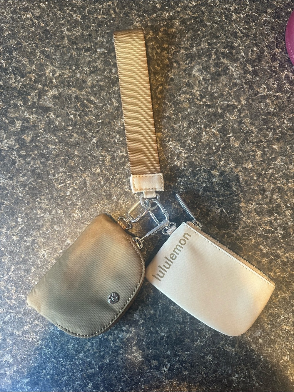 Lululemon Neutral Wristlet Key Pouch Set - Beige